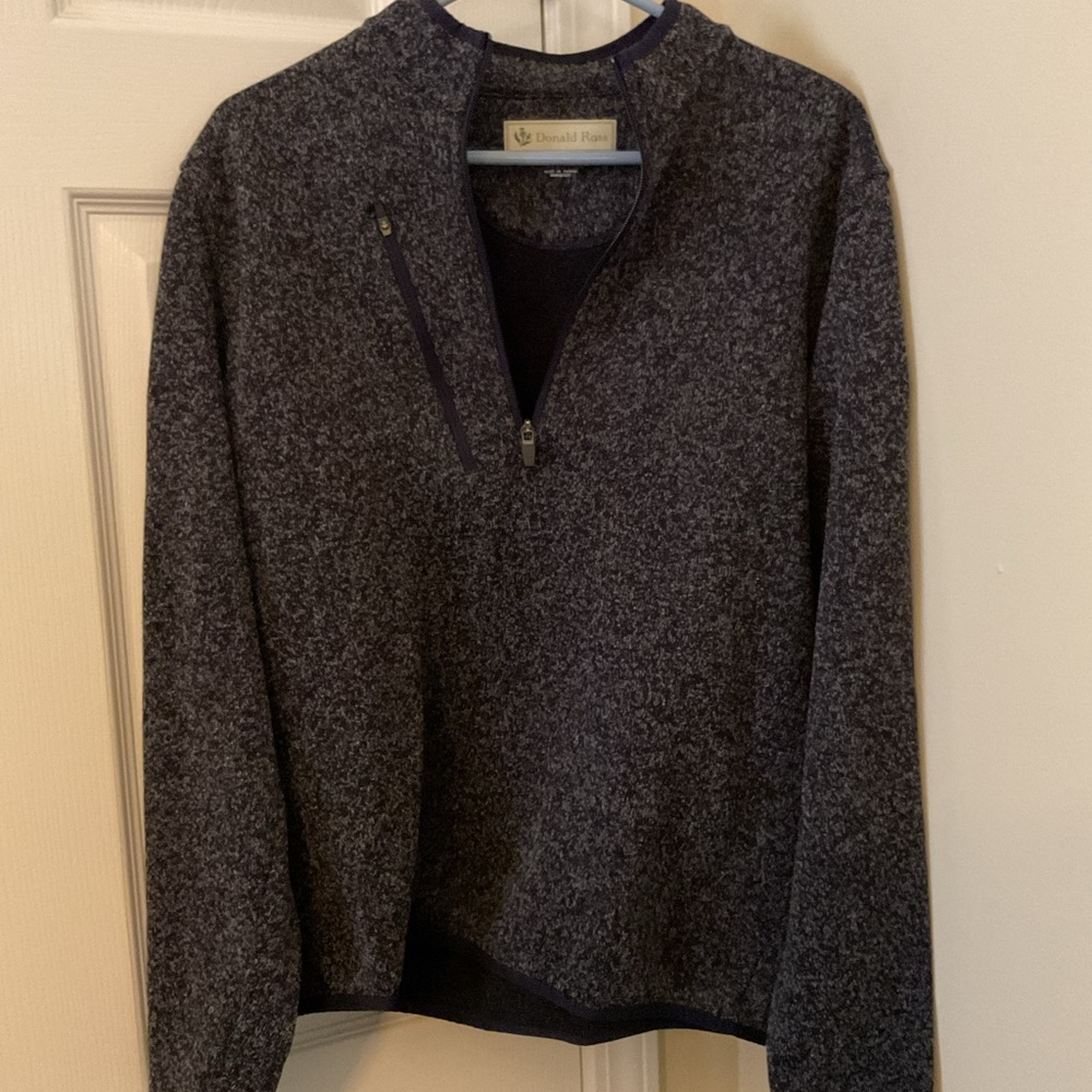 Donald Ross Quarter-Zip Sweater in Dark Gray